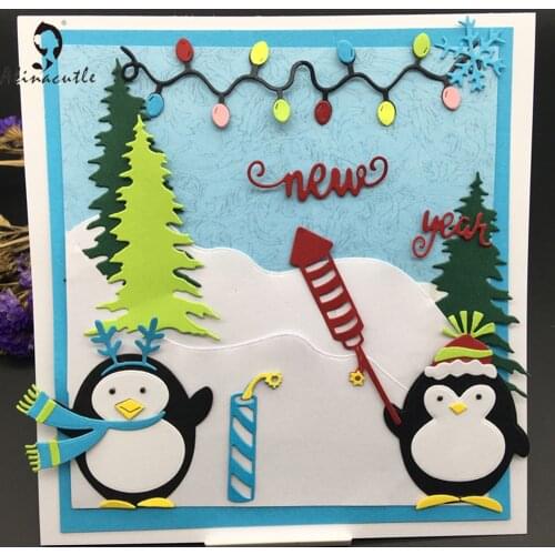 Alinacutle Metal Cutting Die Cut Cute Winter Penguin Christmas DIY Scrapbook Card Paper Craft Punch Art Cutter