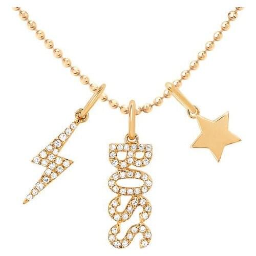 Cute lovely letter charm necklace customize design letter BOSS faith hope pendant jewelry