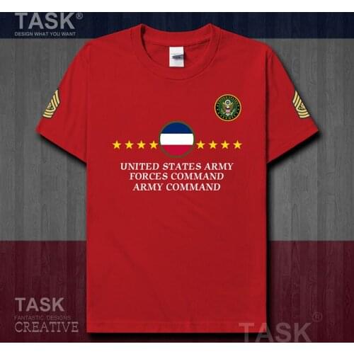 US Army Command mens t shirt new Short sleeve clothes country Solid tee Casual Print Tactical Military sports cotton summer