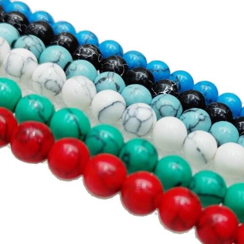 Natural Turkish green stone loose stone pearls Turkish pearls 6-10m jewelry necklace DIY Bracelet fittings39cm