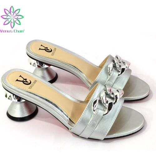 Latest Silver Color Shoes for Women Sandals 2021 Fashion Women Heels High Heels Sexy Ladies Ladies Dress Shoes