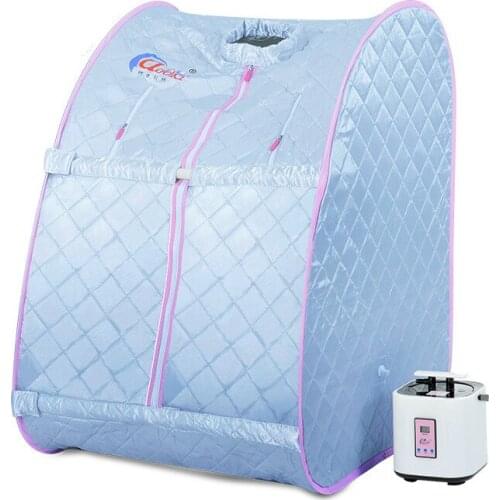 2019 New Sweat Steamer Single Detox Steaming Room Home Adult Body Sweating Sauna Box Full Moon Dry Steamer,W