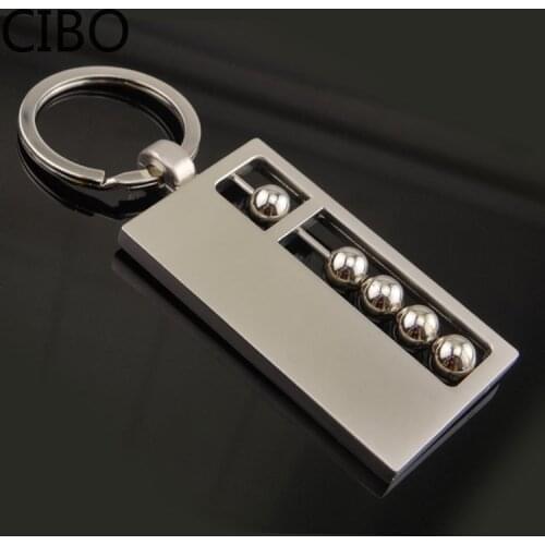New Creative Stainless Steel Chinese Abacus Keyring Keychain Maths Mathematics