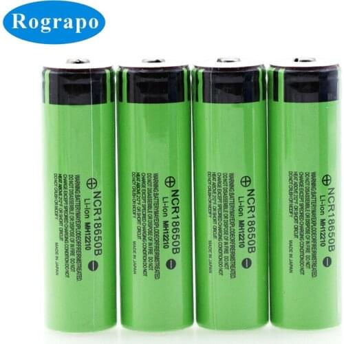 Original New 18650 3.7V 3400mah Lithium Rechargeable NCR18650B With Pointed(No PCB) Battery Flashlight,Loudspeak,Radio Batteries