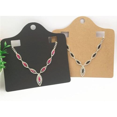 Simple Style Large Size Necklace Earrings Card With Holes Hang Card Jewelry Display Card Blank Kraft Paper Material 24Pcs/Lot