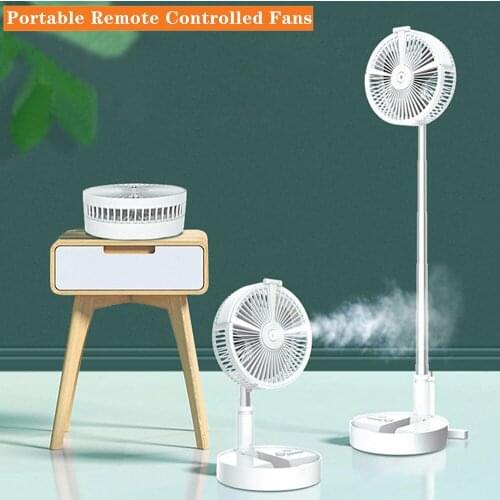 Portable Remote Controlled Fans Cooling Folding Spray Humidification Lighting Battery Air Conditioner Appliances Silent USB Fan