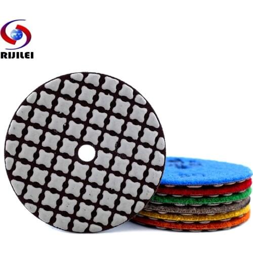 RIJILEI 7PCS Super 3Inch Dry Polishing Pads 80mm Sharp Type Marble Diamond Polishing Pad For Concrete Floor Rostone Ceramic Tile
