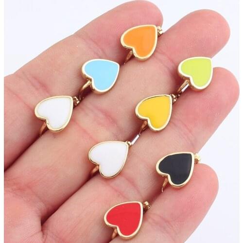 New Fashion Colorful Ear Huggie Small Hoop Earrings for Women Cute Candy Color Enamel Round Heart Earrings Jewelry