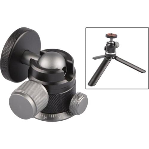 Aluminum Alloy Tripod Ball Head Mount Panoramic Base Universal Mount for DSLR Camera Tripod Mounting 1/4 Inch Screw Thread Base