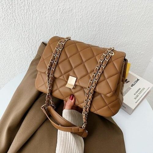 High sense PU soft leather armpit bag 2021 Sac femme new fashion womens designer diamond chain messenger bag travel bag Bolsa