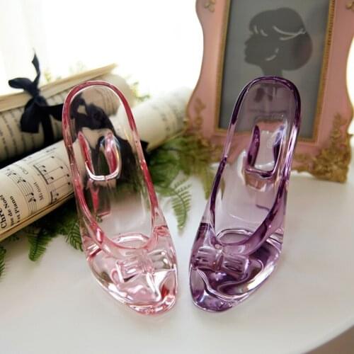 Birthday princess shoes Transparent glass decorations heels Cinderellas glass slipper Wedding shoe furnishing articles