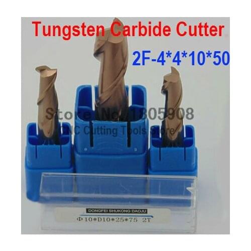 Coating carbide cutter 5PCS 2 flute 2F-4.0*4*10*50MM alloy milling cutter,CNC machine,milling machine, CNC milling tools,Nc tool