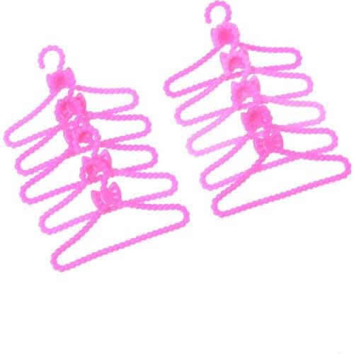 10pcs/lot Pink Cloth Hangers accessories for doll gift Baby Toys Girls GIFT