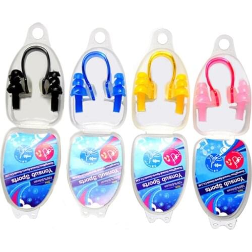YonSub authentic earplugs nose clip swimming goggles ear nose clip set essential necessities of silica gel