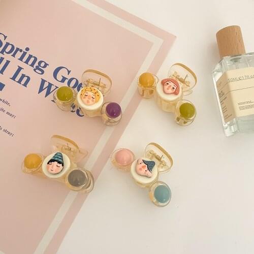 New Women Girls Novelty Cartoon Graffiti Face Series Hair Claws Hair Clips Hairpins Barrettes Headband Fashion Hair Accessories
