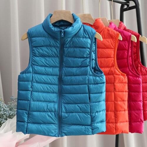 Spring Autumn women 90% white duck down vest waistcoat Womens Ultra Light Duck Down Vest Jacket Autumn Winter Sleeveless Coat