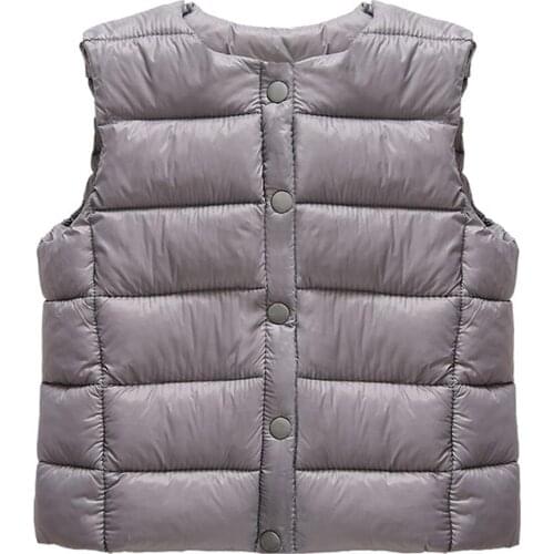 Winter girl fur down vests Kids Vest for girls Sleeveless Jacket children clothes baby Thick Outerwear Cotton Solid Waistcoat