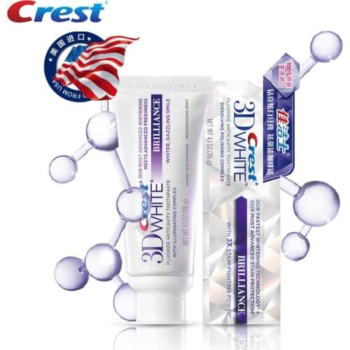 Toothpaste Crest 3D White Advanced Teeth Whitening Oral Hygiene Tartar Removal Tooth Paste for Dazzling Smile Tube Squeezer 116g