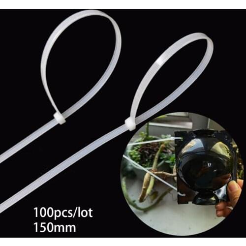 100pcs 150mm Wire Wrap Zip Ties garden plant rooting ball cable ties Plastic Nylon Fasten Wire Wrap Strap Fastening Ring home