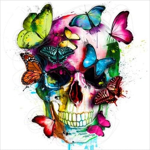 5D DIY Diamond Painting butterfly skull Cross Stitch Rhinestone Halloween Diamond Embroidery Mosaic picture Home Decor Gift Sale