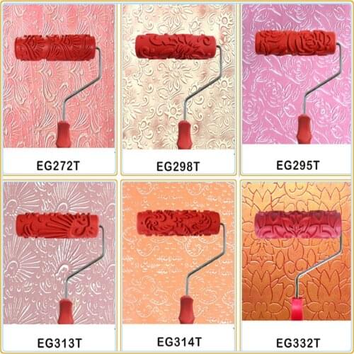 Free shipping 7inch red rubber roller wall decoration painting roller, Paint Roller for Wall Decoration Paint tools