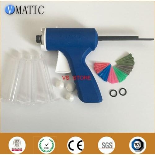 Free Shipping Blue Color 10Cc/Ml Manual Glue Caulking Gun With Pneumatic Syringe And Needle