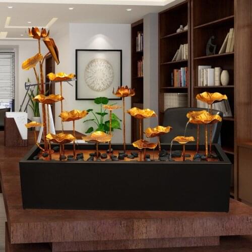 Zq Table Decoration Lotus Leaf Creative Home Water Purifier Fountain Decoration Office Opening Bonsai