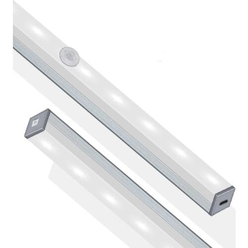 6/14/20Led Light Bar LEDs Long Strip Night Lamp PIR Motion Sensor Closet Light USB Rechargeable For Home Bedroom Stairs Kitchen