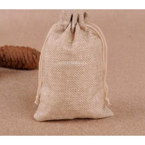 1000pcs Burlap Jute Gift Bags Christmas Pattern Party Wedding Favor Hessian Colorful Drawstring Pouch