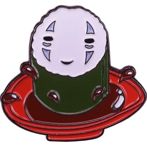 No face in bathtub enamel pin Spirited Away brooch anime jewelry cute ghost pins Halloween gift horror art accessory