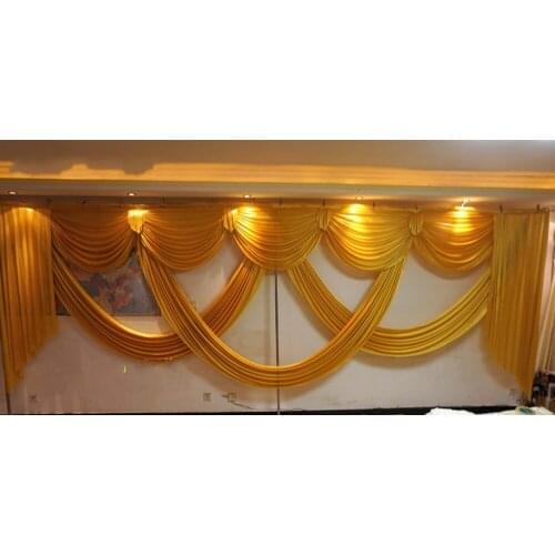 6 meter long wedding swags for wedding backdrop drapery event party decoration ice silk fabric background curtain swags