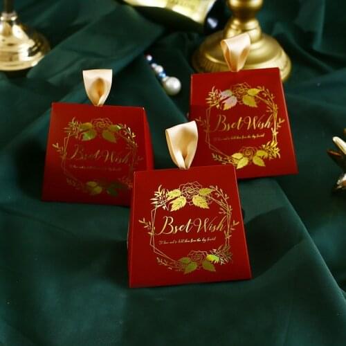 Colorful Best Wish Candy Boxes Beautiful Sweet Candy Gift Box with Ribbon Wedding Decoration Gift Bags Packaging Party Supplies