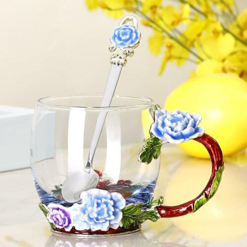 Creative enamel cups enamel cups glass coffee cups set afternoon tea cups give gifts coffee mug mugs