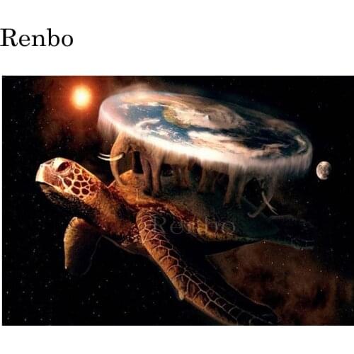 DIY Diamond Painting Fantasy Space Turtle Diamond Embroidery Cross Stitch Full square round drill Mosaic Kit 5D Home Decor