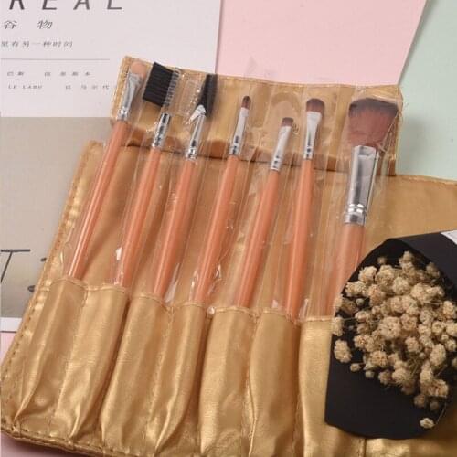 NEW 7pcs Makeup Brushes with Leather Bag Designer Makeup Eyelash Eyeshadow Blush Eyebrow Cosmetics Brush Set Brochas Maquillaje