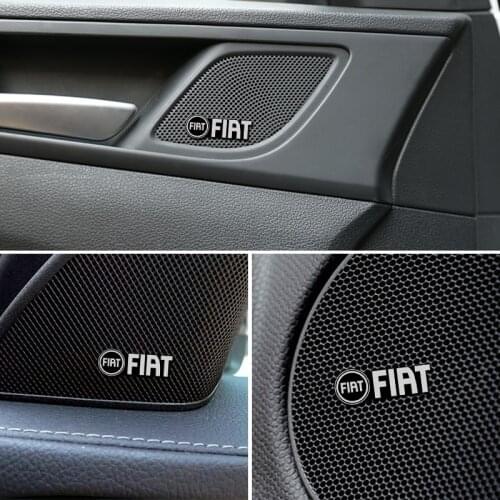 4pcs car audio decorate 3D Aluminum Badge Emblem Sticker For Fiat Panda Bravo Punto Linea Croma 500 595 Accesspories