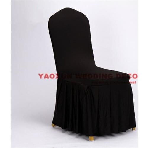 Bottom Ruffled Lycra Spandex Chair Cover Banquet Wedding Covers For Event Party Decoration