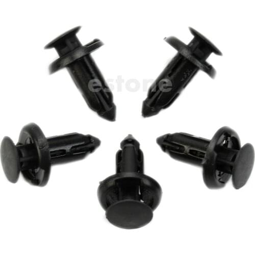 2021 New 10Pcs 8mm Hole Black Plastic Rivet Car Door Push Clip for Toyota