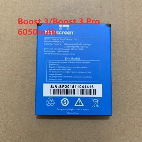 NEW 6050mah BOOST 3 Battery For Highscreen Boost 3 Pro rechargeable polymer battery