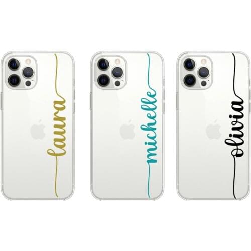 Personalised Any Name Customisation Phone Cases For iPhone 12 11 Pro Max Xs X Xr 6 7 8 Plus SE 2020 Clear Silicone Soft Cover