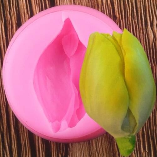 Flower Tulip Silicone Molds DIY Rose Cones Cake Border Fondant Mold Cake Decorating Tools Candy Clay Chocolate Gumpaste Moulds