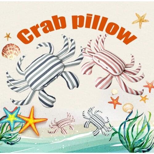 Cute Plush 2 Sizes Plush Crab Pillow Children Plushie Toys Home Decor Children Sofa Cushion Bedroom Sleeping Dolls