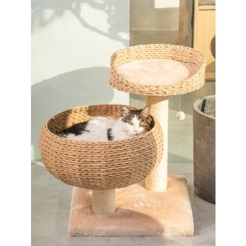 Stable Cat Climbing Frame Nest Cat Tree One Durable Large Sisal Space Capsule Woven Big Cat Nest Grab Board Column