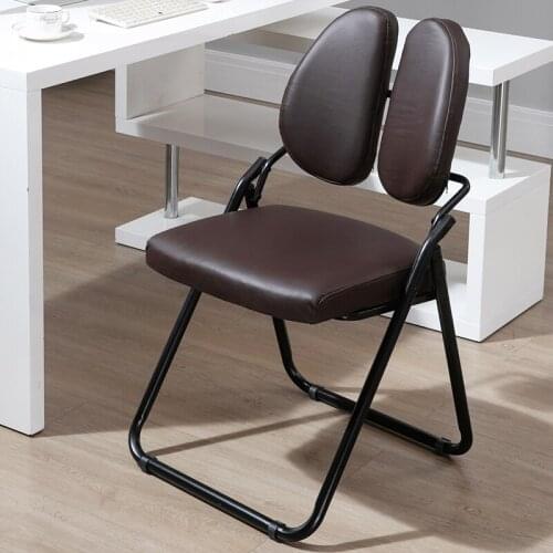 Folding Computer Chair Bow Office Chair Chess Room Parlor Net Mahjong Staff Dormitory Seat Folding Chair Free Installation