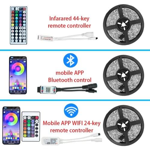 LED Light Strips WIFI Lighting Ribbon 12V 5050 Bluetooth Model Remote Controller Decoration Bedroom Luminous Lamp Flexible Diode