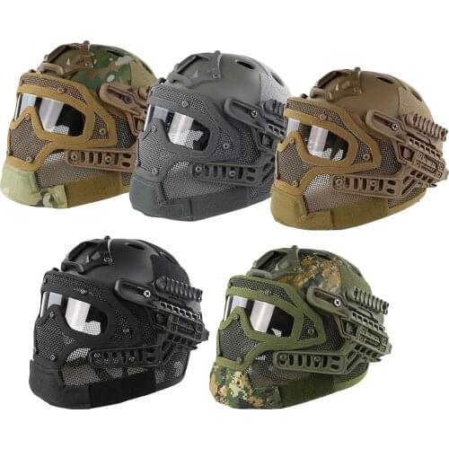 Tactical Paintball Military Protective SWAT Fast Helmet Goggle Full Face