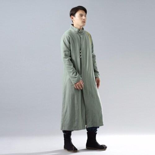 Traditional chinese clothing for men male cheongsam mandarin collar suit robe male kung fu outfit streetwear TA370