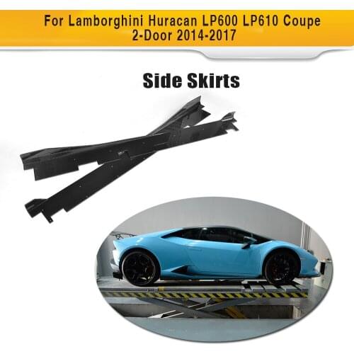 Carbon Fiber Auto Side Skirts Aprons Chin for Lamborghini Huracan LP600 LP610 Coupe 2 Door 14-17