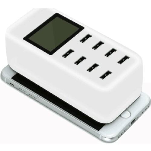 Smart charger 8-Port USB Car Charger multi-functional 8 port USB charger White colour HDD-HDD10A-0624
