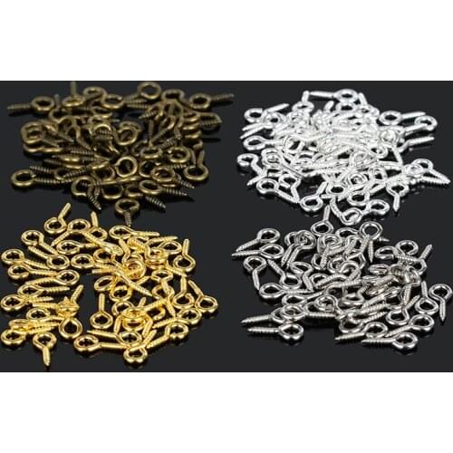 500pcs 5x10mm Sheep Eyes Nail Screw Gold/Silver/Bronze/Nickel Plated For Beaded Pendant Jewelry Diy Accessories Screw Clasps
